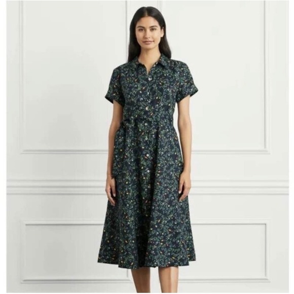 Hill House Dresses & Skirts - NWT Hill House Laura Dress Midnight Garden linen fruit veggie preppy whimsy